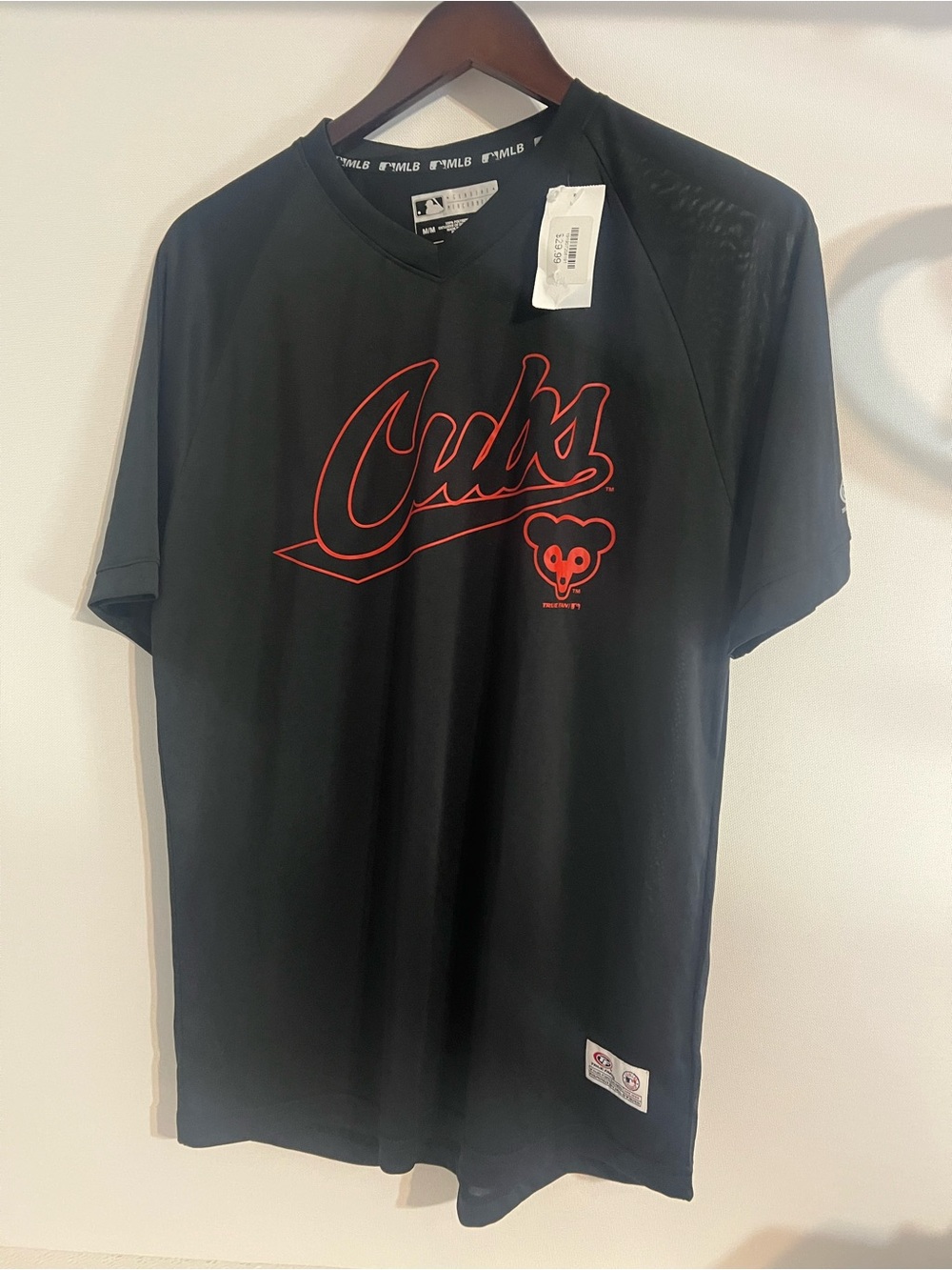 Chicago Cubs Baseball BLACK Red  Performance Jersey Shirt True Fan Mens Med New